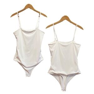 House of Harlow 1960 Cream Thin Strap Bodysuit – Women’s Size Large